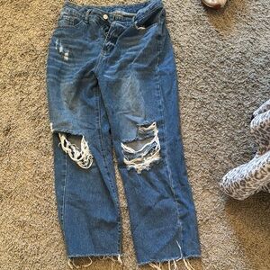 Distressed Blue Jeans